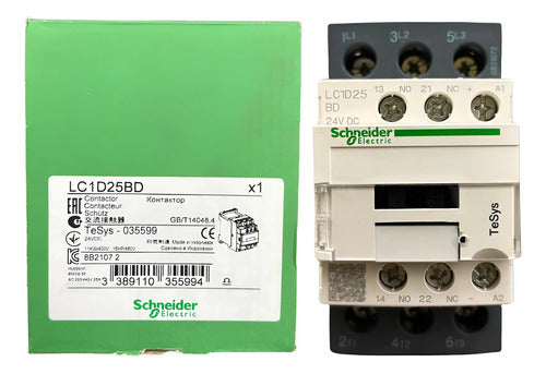 Contator 3p Tesys Deca 25a 1na+1nf 24vcc Lc1d25bd Schneider 24v