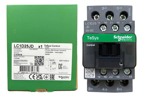 Contator 3p Tesys Deca 25a 1na+1nf 12vcc Lc1d25jd Schneider 12v