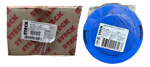 Tomada Embutir N4549 63a 3p+t 220/240v Azul 9h Ip67 Steck Azul