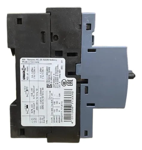 Disjuntor Motor 3rv2111-1fa10 3,5-5a Siemens - 50/60hz