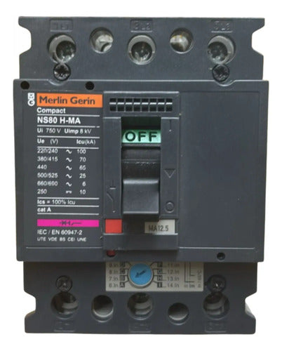 Disjuntor Tripolar 12,5a Ns80h-ma12,5 28103 Schneider