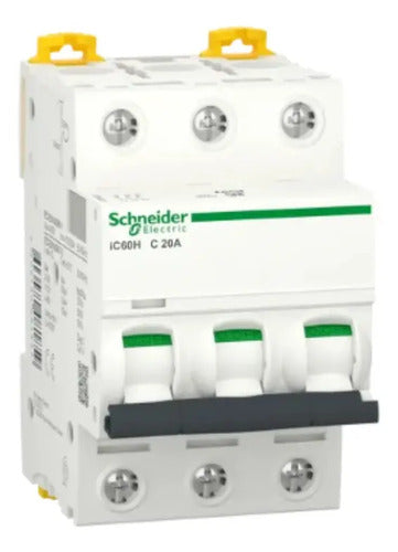Disjuntor Acti9 Ic60h 3p Curva C 20a 440v A9f84320 Schneider