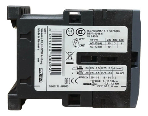 Contator Auxiliar 10a 230v 3na+1nf 3rh2131-1bb40 Siemens 230 V