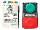 Cabeçote P Botão Duplo Luminoso Vd/ Vm Zb4bw7l3740 Schneider Metal Cromado -