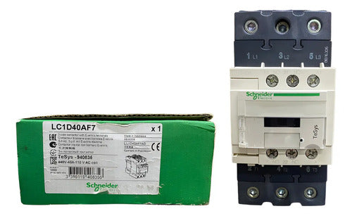 Contator Tesys 3p Ac-3 110vca 1na+1nf Lc1d40af7 Schneider 127v
