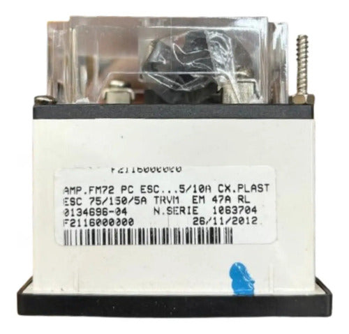 Amperimetro Fm72pc 72x72 75/150/5a Trvm Em 47a Kron