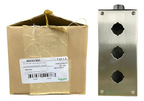 Botoeira Metalica Vazia 30mm 3 Furos 9001kyss3 Schneider Metalica