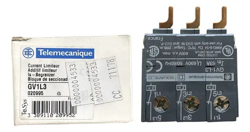 Bloco Aditivo Limitador Corrente 100ka Gv1l3 Telemecanique 127/220v