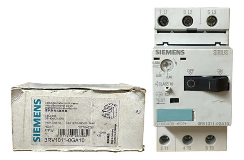 Disjuntor Motor 3rv1011-0ga10 0,45-0,63a Siemens - 50/60hz