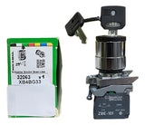 Chave Seletora Ø22mm 3 Pos Com Chave 2na Xb4bg33 Schneider Metal Cromado