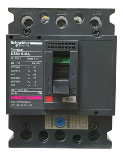 Disjuntor Tripolar 25a Ns80h-ma25 28102 Schneider