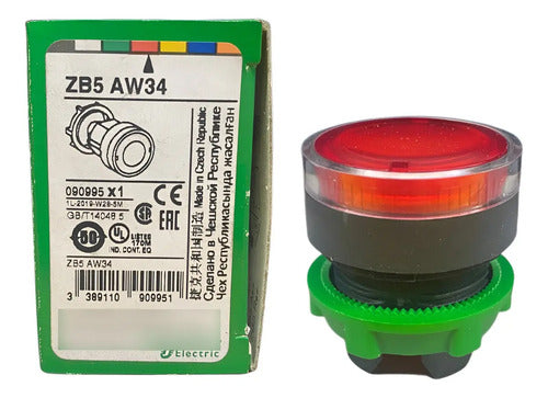 Cabeçote Para Botão Luminoso Modular 22mm Zb5aw34 Schneider Vermelho -