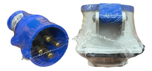 Kit Tomada N4249 + Plug N4279 32a 3p+t 200/250v Azul Steck Azul