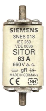 Elemento Fusível Sitor 3ne8018 63a Siemens 660v