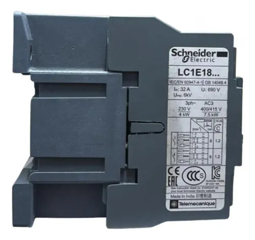 Contator 3p Easypact Tvs 18a 1nf 220vca Lc1e1801m7 Schneider 220v