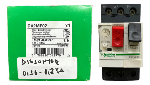 Disjuntor Motor Termomagnético Gv2me02 0,16-0,25a Schneider 690v 50/60hz