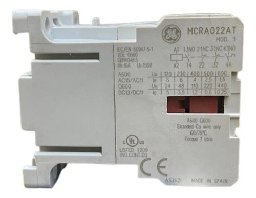Kit Com 3 Peças: Contator Auxiliar Mcra022at4 102058 GE 120