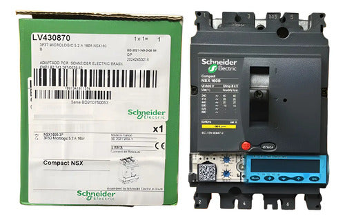Disjuntor 3p Nsx160b Micrologic 5.2 160a Lv430870 Schneider