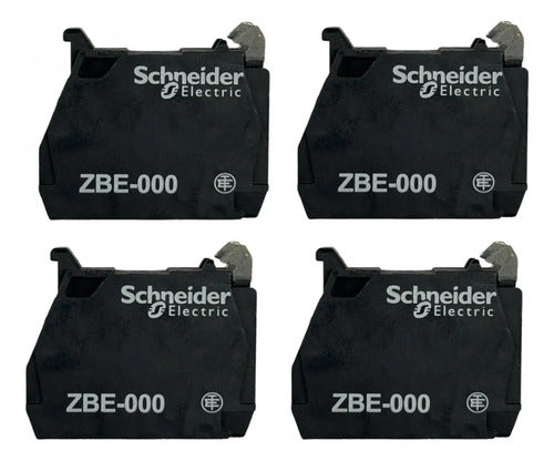 Kit Com 4 Peças: Bloco De Contato Fictício Zbe000 Schneider Preto