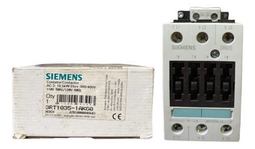 Contator 3rt1035-1ak60 120v 50/60hz Siemens 120v