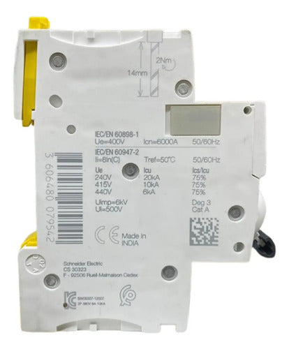 Disjuntor Acti9 Ic60n 2p 6a Curva C A9f74206 Schneider