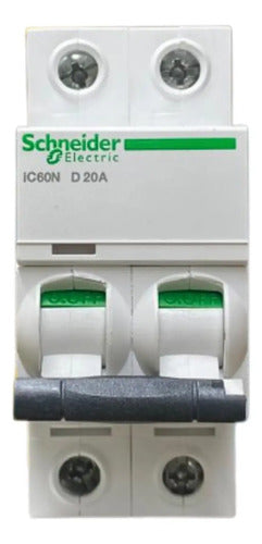 Disjuntor Acti9 In60n 2p Curva D 20a 440v A9f75220 Schneider