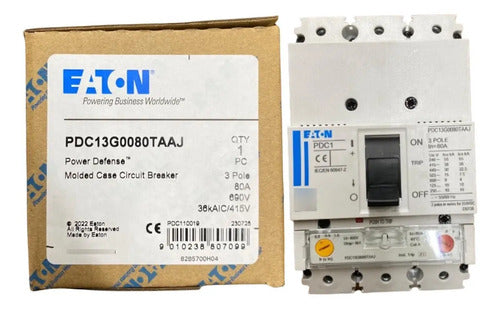 Disjuntor Tripolar 80a Pdc13g0080taaj Eaton