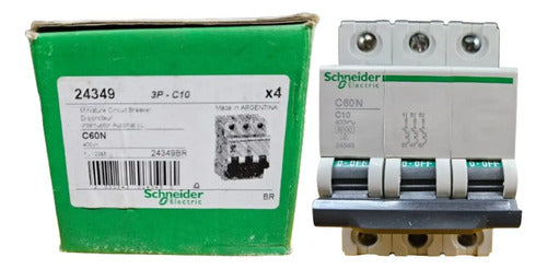Disjuntor C60n 3x10a 24349 Schneider