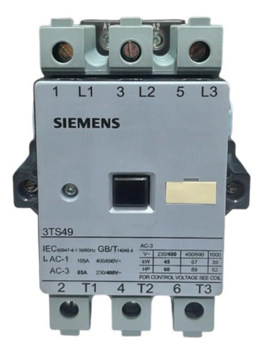 Contator 85a 120v 3ts4922-0ag2 Siemens 120v