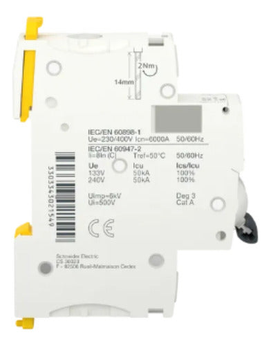 Disjuntor Acti9 Ic60n 1p 1a Curva C A9f74101 Schneider