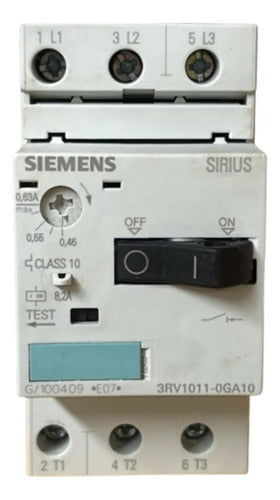 Disjuntor Motor 3rv1011-0ga10 0,45-0,63a Siemens - 50/60hz