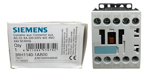 Contator Auxiliar 3rh1140-1ab00 4na 24v Siemens 24
