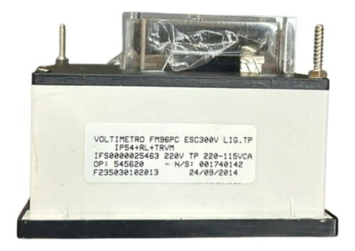 Voltimetro Fm96pc Esc 300v Travamento 220v 220/115vca Kron