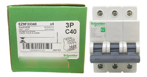 Kit Com 3 Peças: Disjuntor 3p 40a 3ka Ez9f33340 Schneider