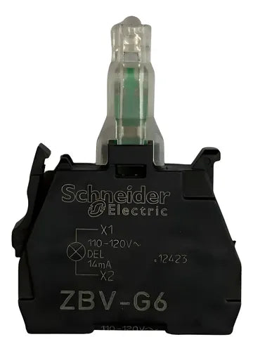 Bloco De Contato Luminoso Led Azul 110vac Zbvg6 Schneider Azul 120vca