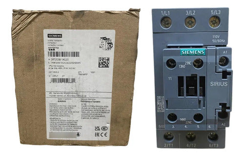 Contator Tripolar 3rt2038-1ag20 110v 80a 37kw Siemens 127v