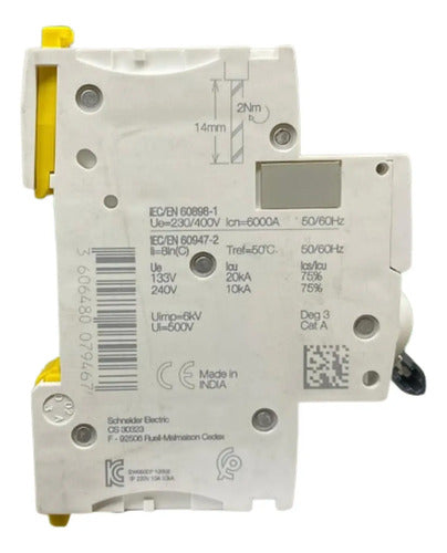 Disjuntor Acti9 Ic60n 1p 10a Curva C A9f74110 Schneider