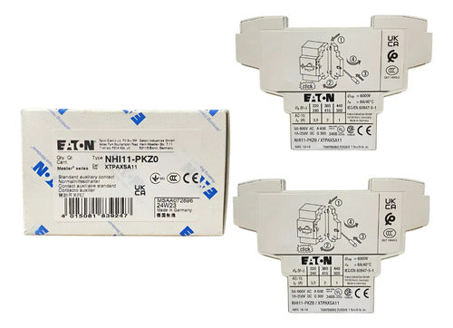 Kit C/ 2: Bloco De Contato Lateral  Nhi11-pkz0 1na/1nf Eaton Branco Não Se Aplica
