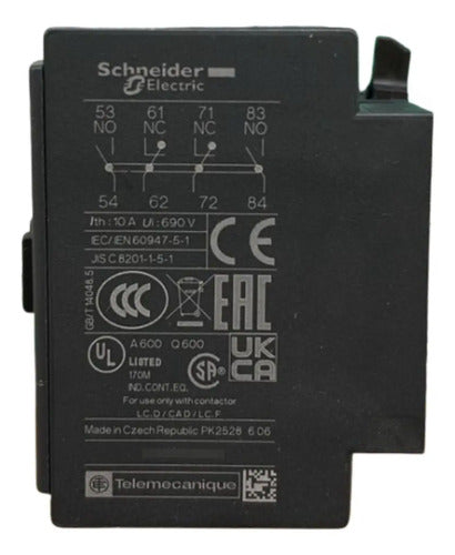 Bloco De Contato Auxiliar 2naf Ladn22 Schneider (linha Nova) 690v