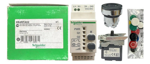 Kit Botão Metálico 22mm Wireless Xb4rfa02 Schneider 24-240vac/dc