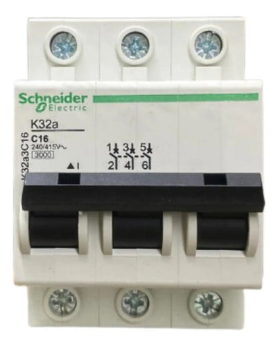 Disjuntor Termomagnetico Curva C 3p 16a K32a3c16 Schneider