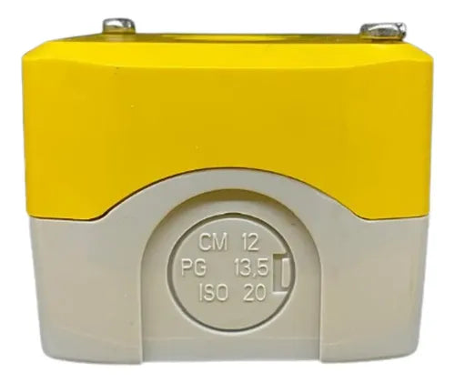 Botoeira De Comando 22mm Amarela 1 Furo Xalk01 Schneider Amarelo E Cinza