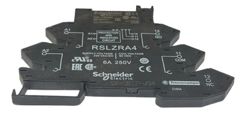 Kit  Com 3: Base P/ Relé Slim; Mola; 230v; Rslzra4 Schneider 230 V
