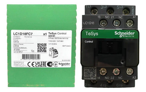 Contator 3p 18a Ac-3 127vca 1na+1nf Lc1d18fc7 Schneider (nv) 127v