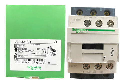 Contator Tripolar Tesys 9a 1na+1nf 24vcc Lc1d09bd Schneider 24v