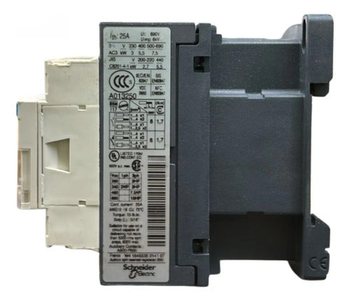 Contator Tripolar 18a 240vca 1na+1nf Lc1d12u7 Schneider 240vca