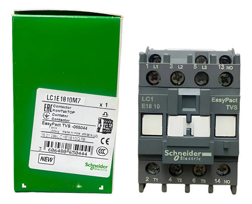 Contator 3p Easypact Tvs 18a 1na 220vca Lc1e1810m7 Schneider 220v