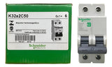 Kit C/ 2: Disjuntor Termomagnético 1p 50a K32a2c50 Schneider