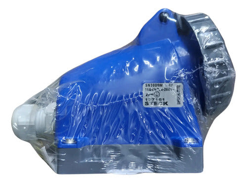 Tomada Sn3006w Sob Shock Tite 2p+t 16a 200/250v 6h Steck Azul