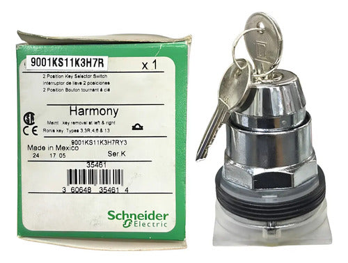 Comutador 30mm 2 Posições C/ Chave 9001ks11k3h7r Schneider Metálico 2na